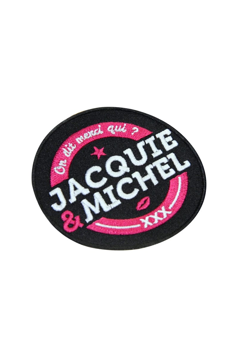 Ecusson rond brodé à coudre J&M 8cm de diamètre - Jacquie et Michel