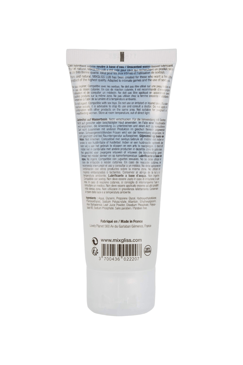 Gel lubrification pour plaisir anal et vaginal à base d'eau 70ml - Mixgliss