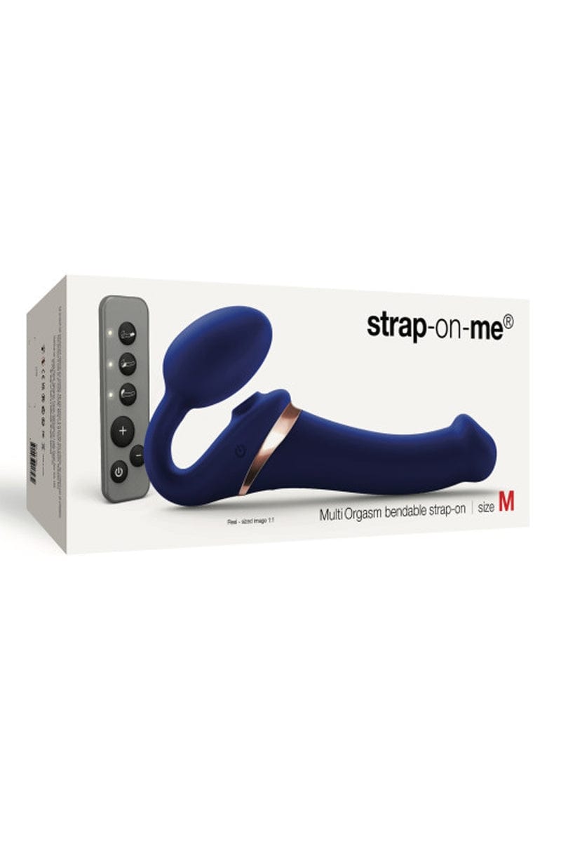 Gode ceinture anatomique Multi Orgasm bleu nuit M - Strap-on-me