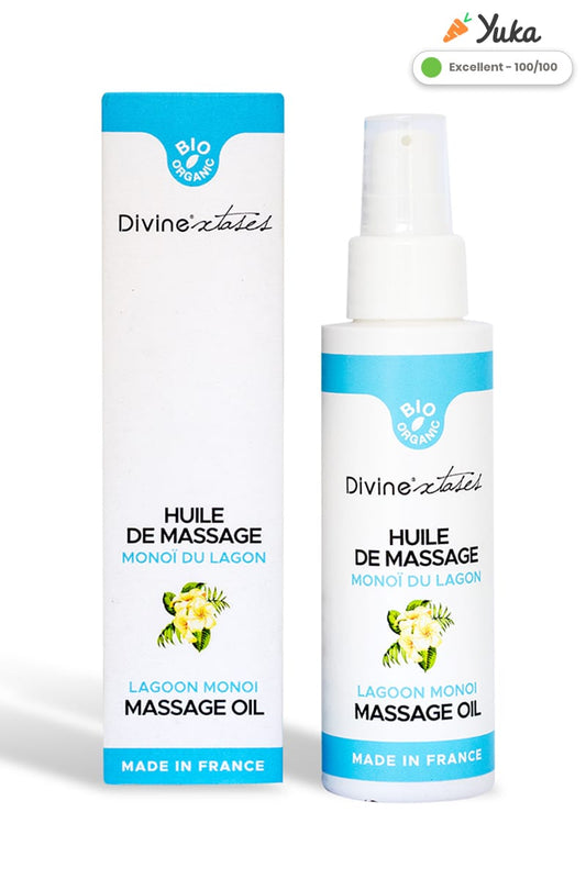 Huile de massage érotique intachable BIO au monoï sensuelle - Divinextases