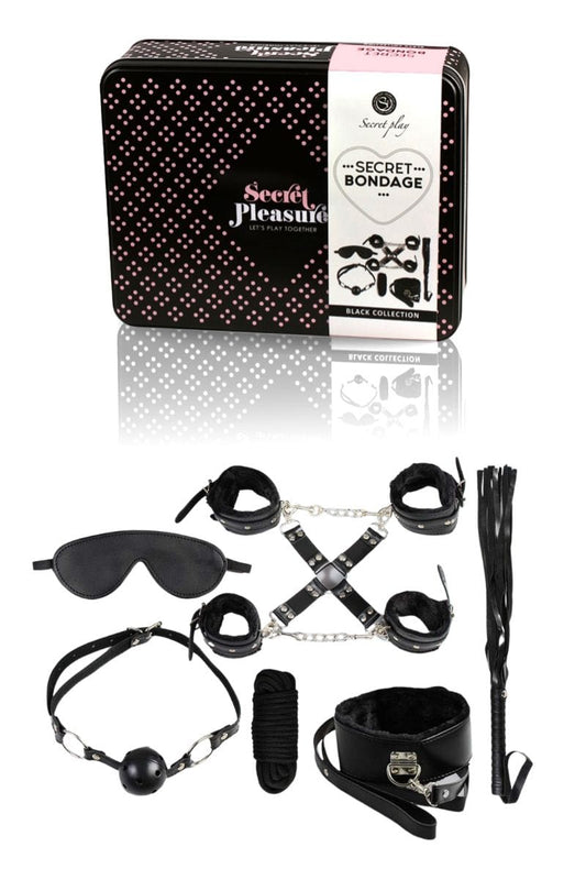 Kit 8 accessoires BDSM noir - Secret Play