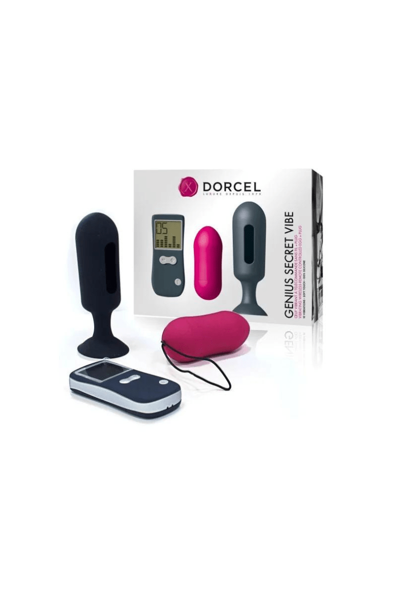 Oeuf vibrant télécommande + plug anal amovible Genius Secret Vibe - Dorcel