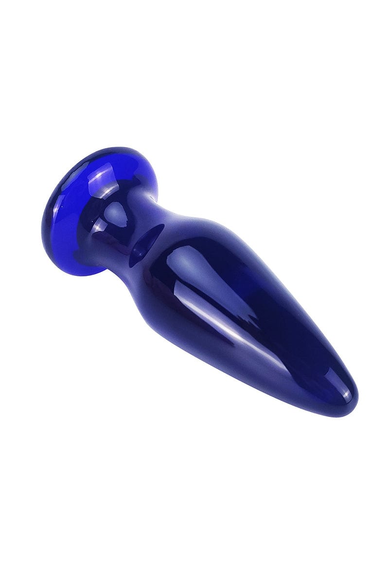 Plug anal vibrant en verre The Shining bleu - ToyJoy