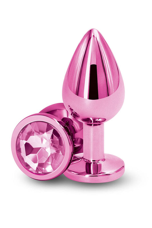 Plug bijou aluminium chromé rose M - NS Novelties