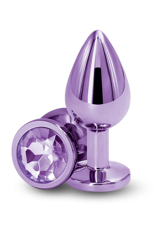 Plug bijou aluminium chromé violet M - NS Novelties