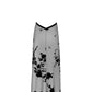 Robe longue dos nu Divinity F312 tulle floqué - Noir Handmade
