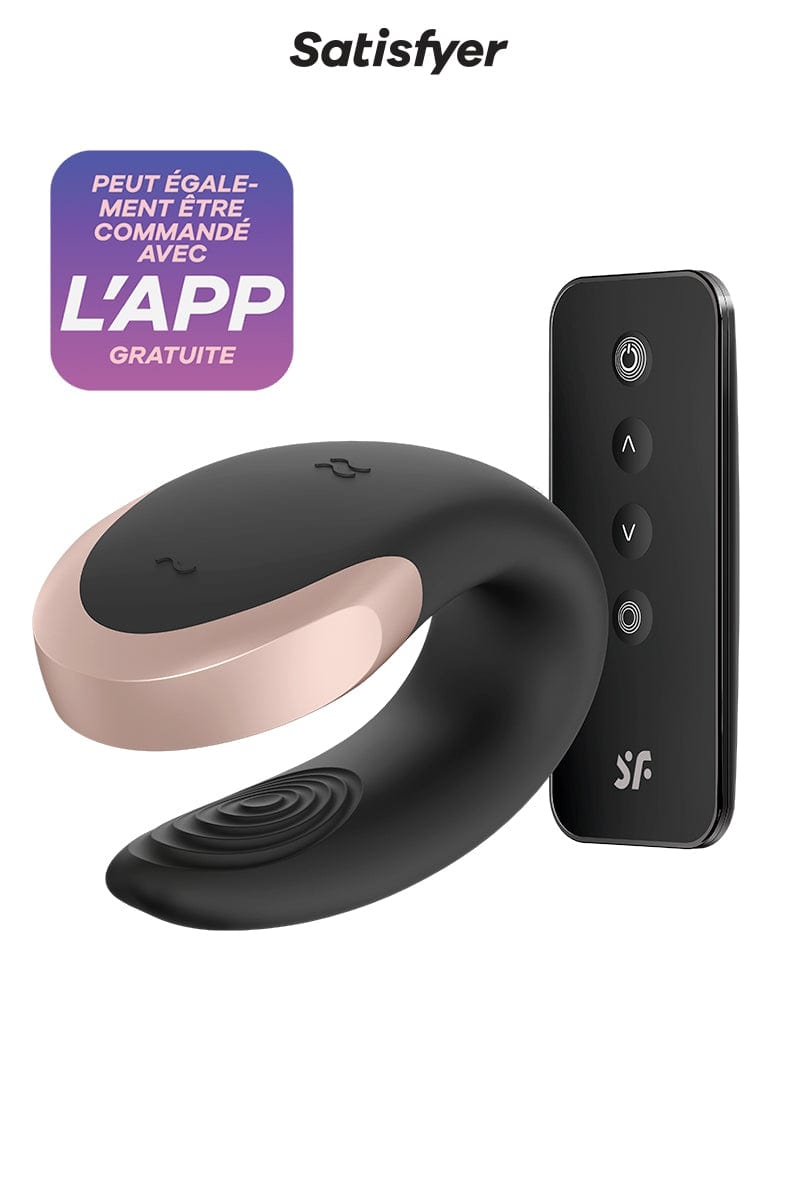 Stimulateur de luxe pour couple Double Love noir - Satisfyer