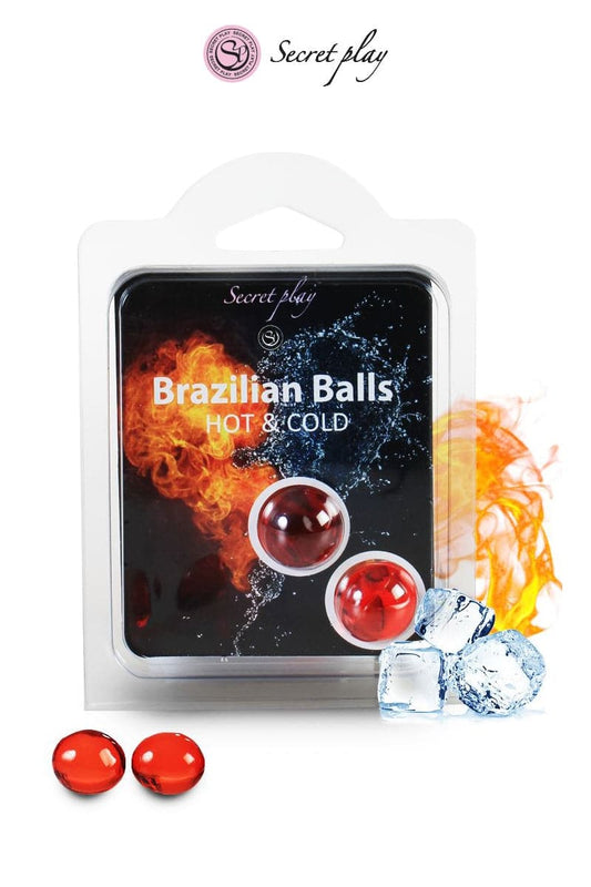 2 balles brésiliennes lubrifiantes effet chaud & froid - Secret play