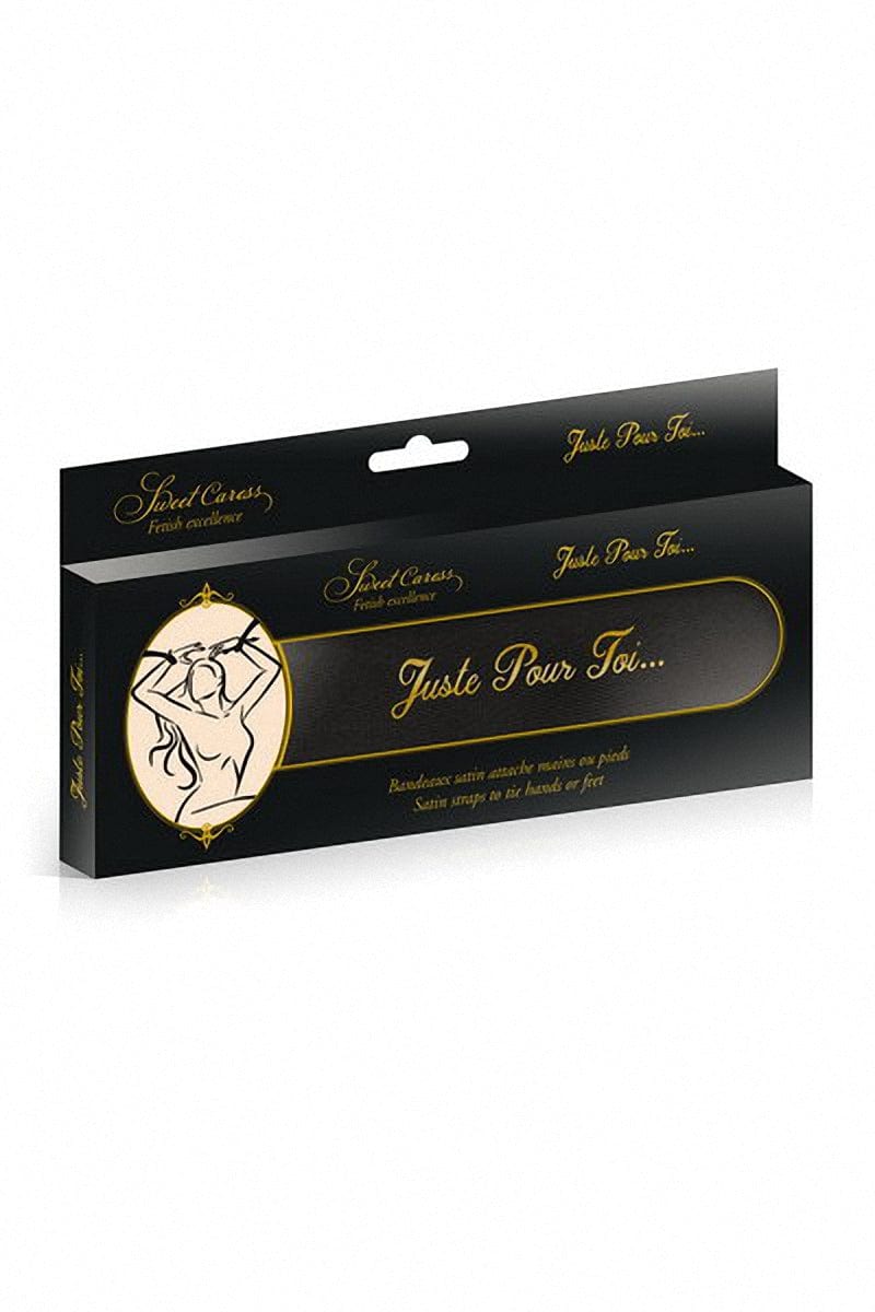 2 liens BDSM satin noir pour jeux d’attaches en couple  - Sweet Caress