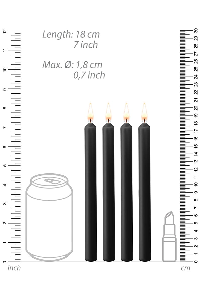 4 bougies basse températures noires Large pour jeux BDSM- Ouch!