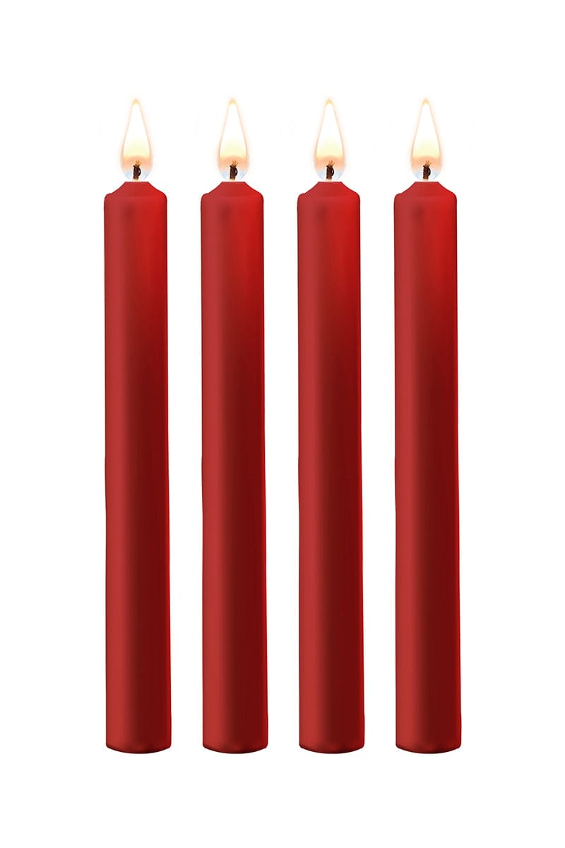 4 bougies bdsm basse températures rouge Large pour jeux SM - Ouch!