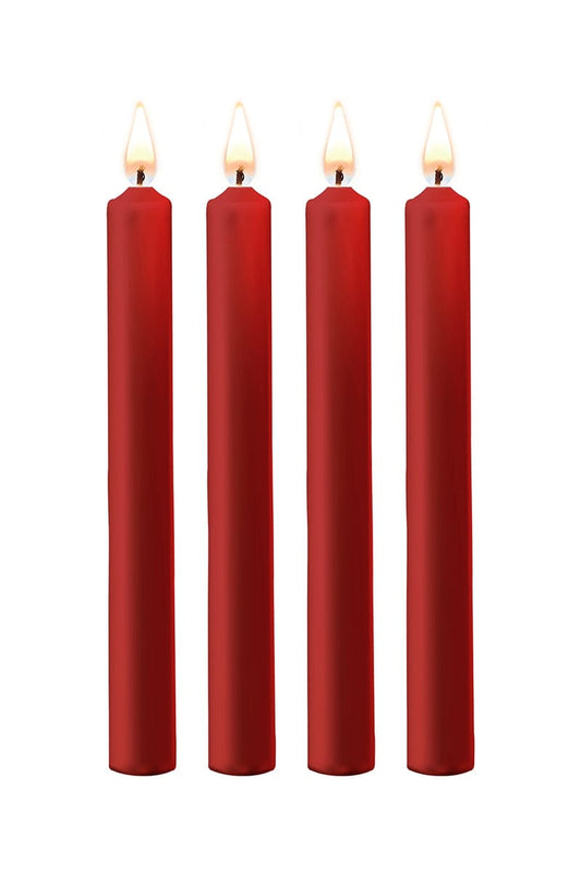 4 bougies bdsm basse températures rouge Large pour jeux SM - Ouch!