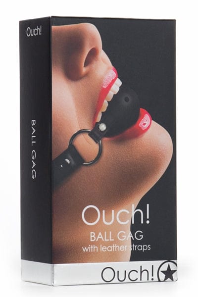 Bâillon en cuir avec balle noir en plastique Gag Ball BDSM - Ouch!