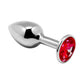 Bijou intime ultra lisse en métal strass rouge taille L 8cm insérable - Alive