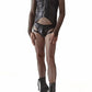Body ouvert à zip noir pour hommes travestis - Regnes