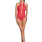 Body sensuel en résille rouge lingerie coquine BS088 - Passion