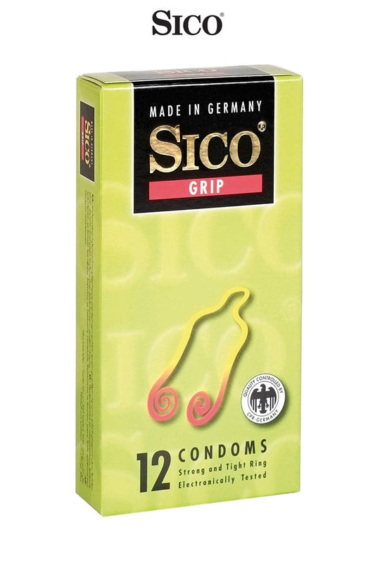 Boite de 12 préservatifs anneau renforcé avec réservoir GRIP - Sico