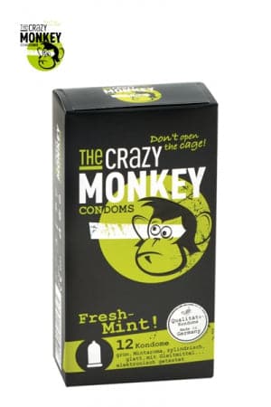 Boite de 12 préservatifs en latex arôme menthe fraîche - The Crazy Monkey