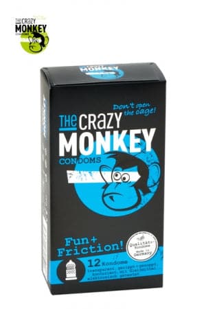 Boite de 12 préservatifs en latex surface perlée et nervurée - The Crazy Monkey