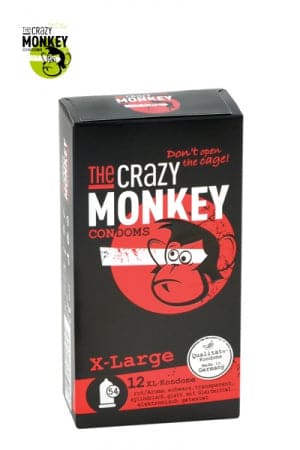 Boite de 12 préservatifs lubrifié en latex rose Saveur fraise Taille XL - The Crazy Monkey