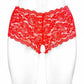 Boxer sexy pour femme sexe ouvert en dentelle rouge Julia - Fashion Secret TU / rouge