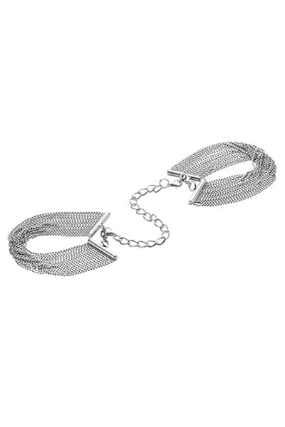 Bracelet érotique menottes de mailles métalliques argentées - Bijoux Indiscrets