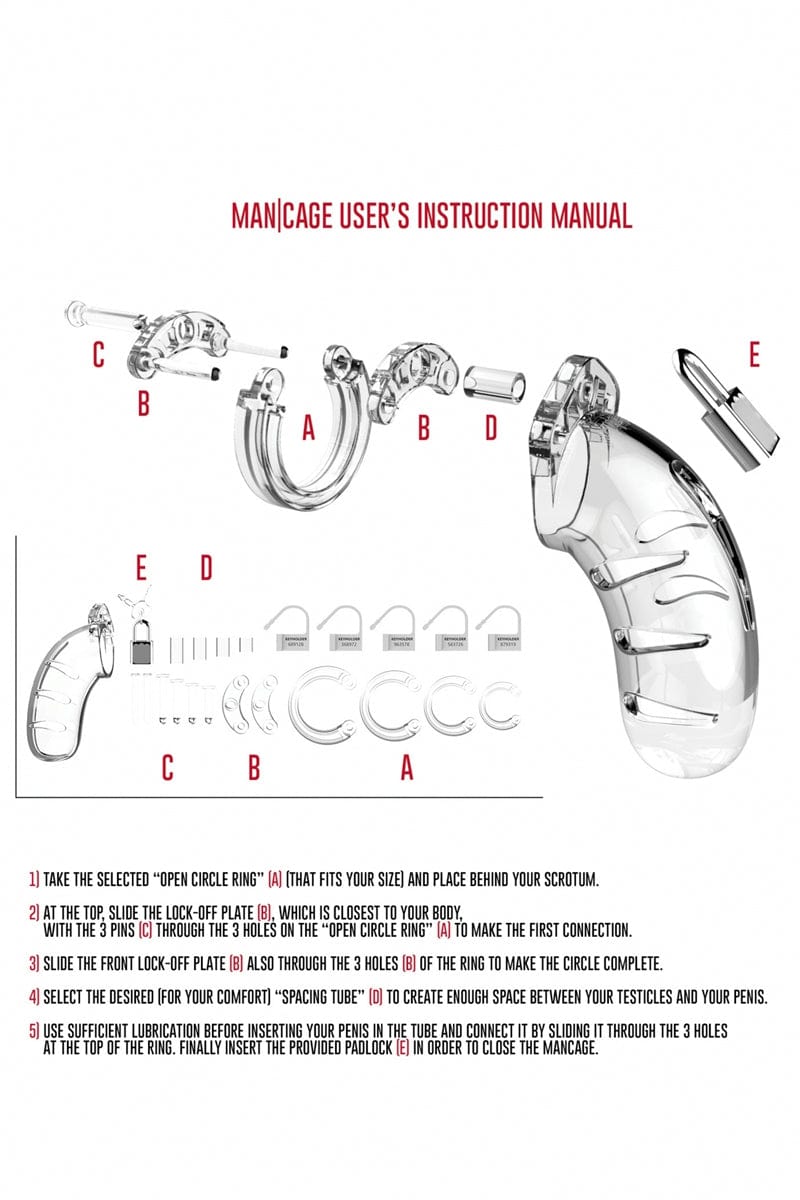 Cage de chasteté pour gros pénis 14cm + 6 cadenas 05 - ManCage