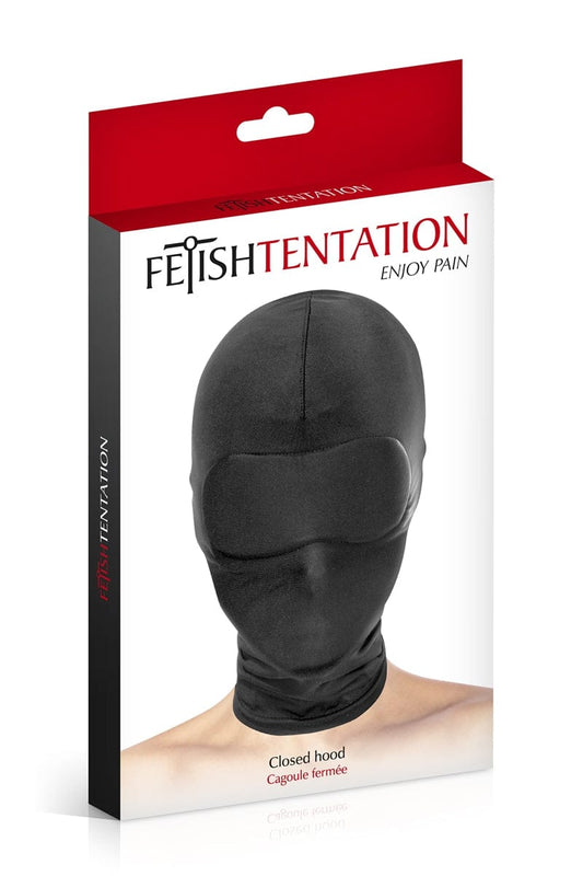 Cagoule BDSM intégrale en spandex bouche et yeux masqués - Fetish Tentation