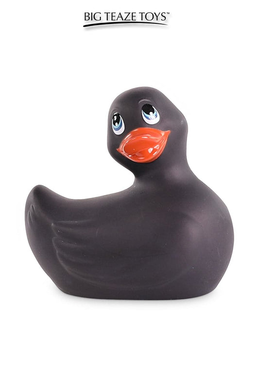 Canard vibrant de bain à pile silencieux en silicone Duckie 2.0 Classic - noir