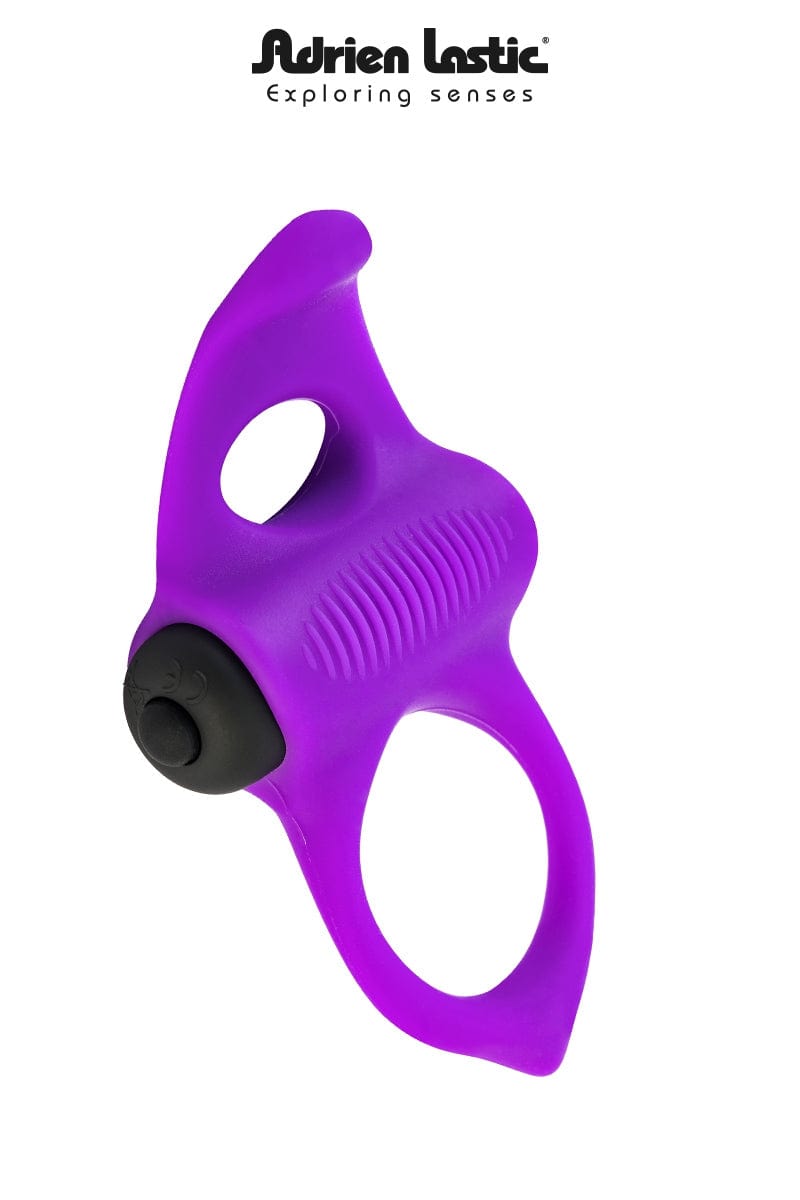 Cockring en silicone avec langue vibrante Lingus Max 9,5cm - Adrien Lastic