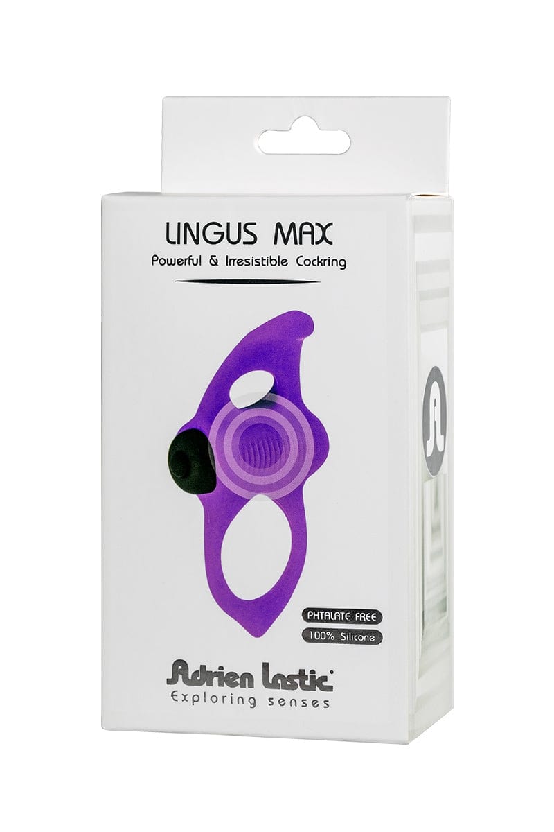 Cockring en silicone avec langue vibrante Lingus Max 9,5cm - Adrien Lastic