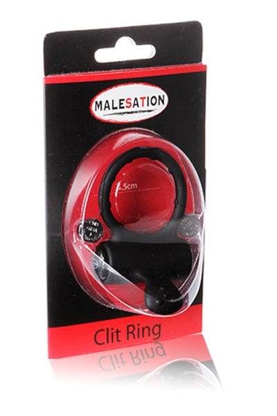 Cockring vibrant double stimulation pénis et clitoris Clit Ring silicone noir - Malesation