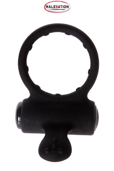 Cockring vibrant double stimulation pénis et clitoris Clit Ring silicone noir - Malesation