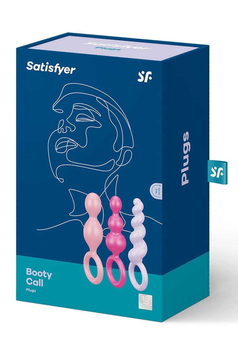 Coffret coquin de 3 plug anal en silicone pour débutant(e) colorés Booty Call - Satisfyer