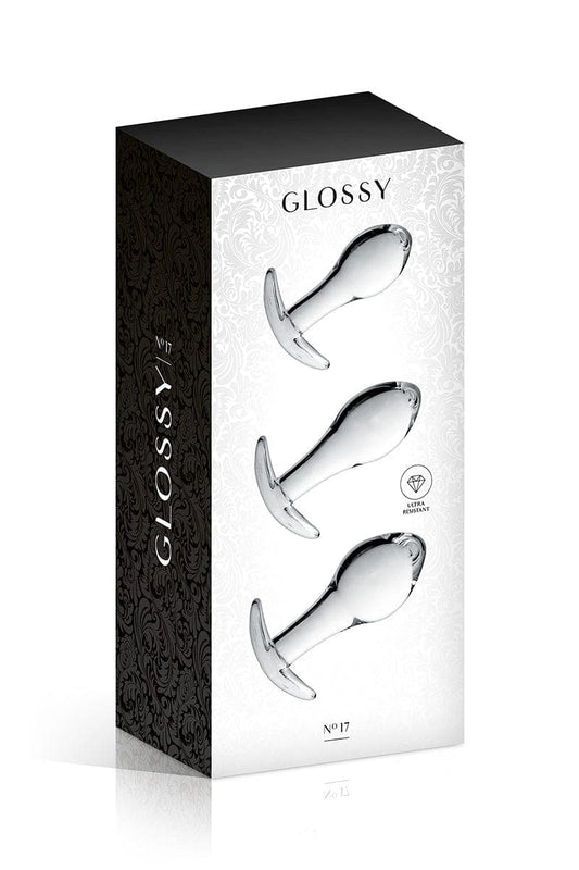 Coffret sextoy 3 plugs anal en verre tailles différentes n°17 - Glossy Toys