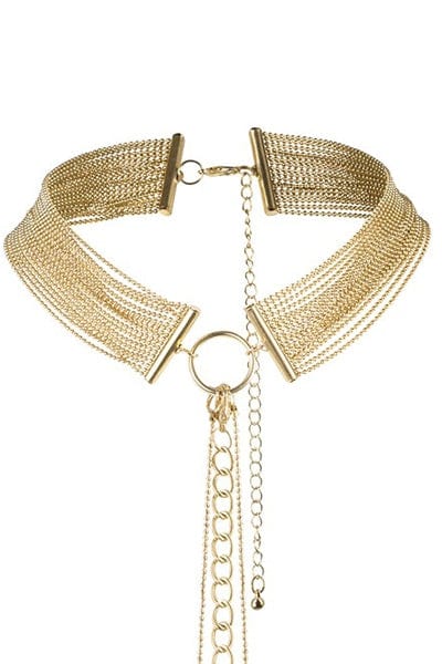 collier et chaine de taille en chainettes métalliques dorées - Bijoux Indiscrets