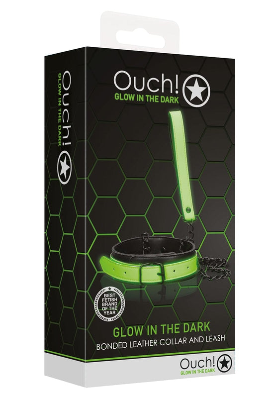 Collier et laisse fetish phosphorescents - Ouch