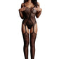 Combinaison en résille et dentelle lingerie sexy florale TU - Le Désir TU / Noir