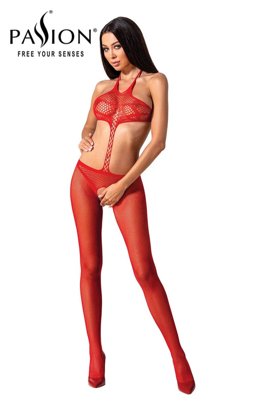 Combinaison femme résille rouge intégrale BS080 Taille Unique - Passion