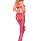 Combinaison ouverte en résille à motifs fuschia CA002 Taille Unique - Casmir