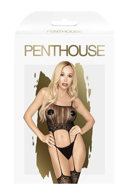 Combinaison porte-jarretelles seins nus apparents Sex dealer - Penthouse