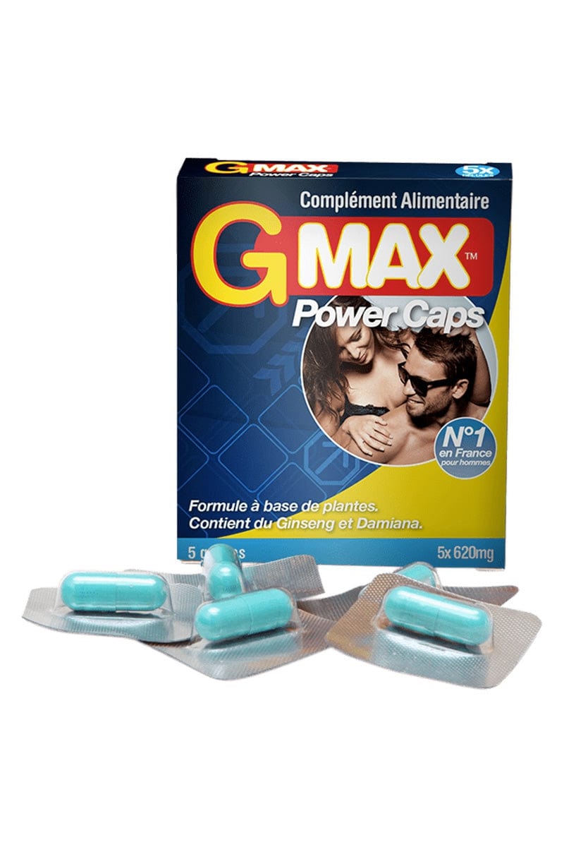 Complément alimentaire aphrodisiaque homme Power Caps x5 gélules - G-Max