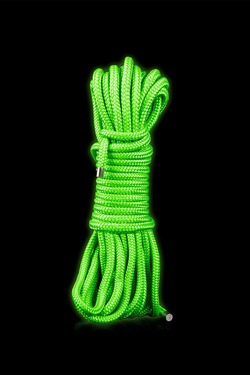 Corde de bondage BDSM verte phosphorescente 10m - Ouch