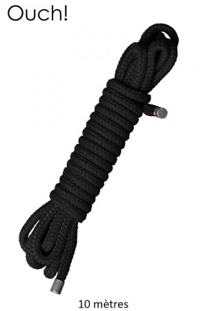 Corde de soumission en nylon Japonais 10m noire SM soft - Ouch