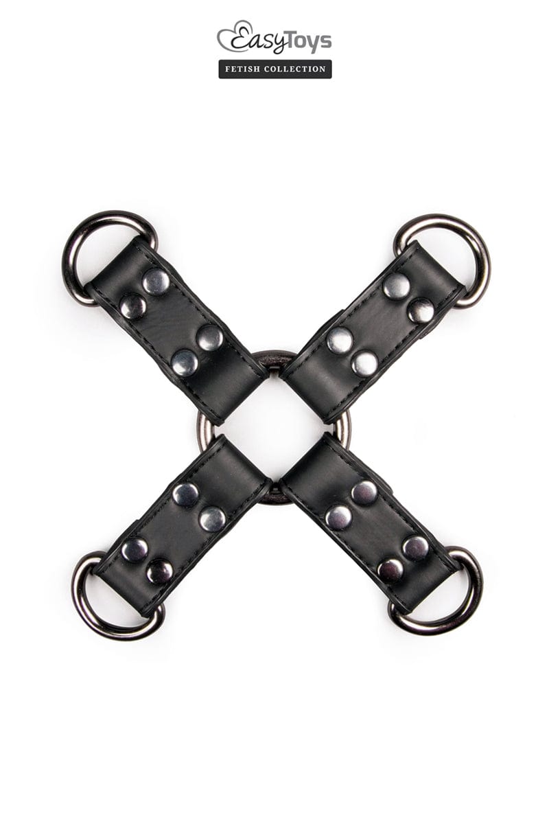 Croix bondage pour attacher partenaire en cuir Hog Tie - Easytoys Fetish Collection
