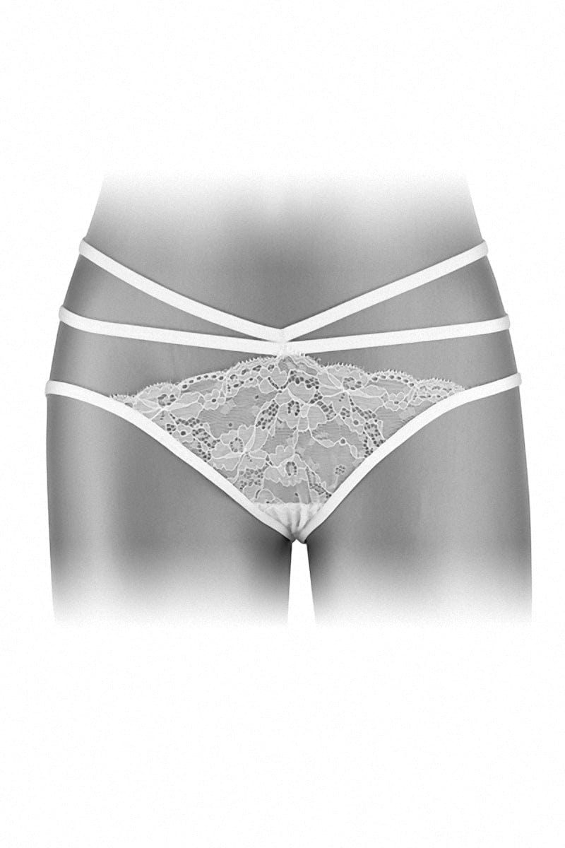 Culotte ouverte dentelle blanche transparente Nadia - Fashion Secret