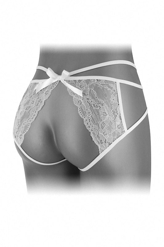 Culotte ouverte dentelle blanche transparente Nadia - Fashion Secret