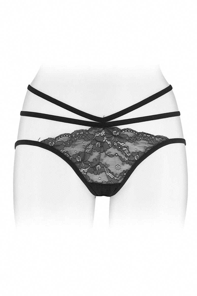 Culotte ouverte vagin et anus en dentelle transparente Nadia - Fashion Secret TU