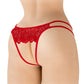 culotte ouverte rouge en dentelle