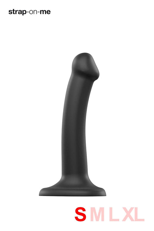Dildo ventouse flexible dual-density noir taille S 17cm- Strap-On-Me